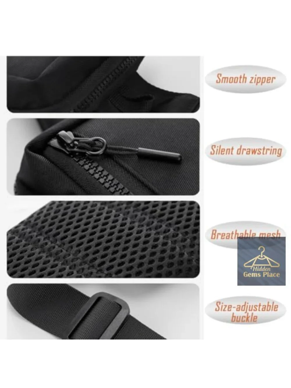 Mini Sling Bag Crossbody - Lightweight Water Resistant Nylon Travel Hiking